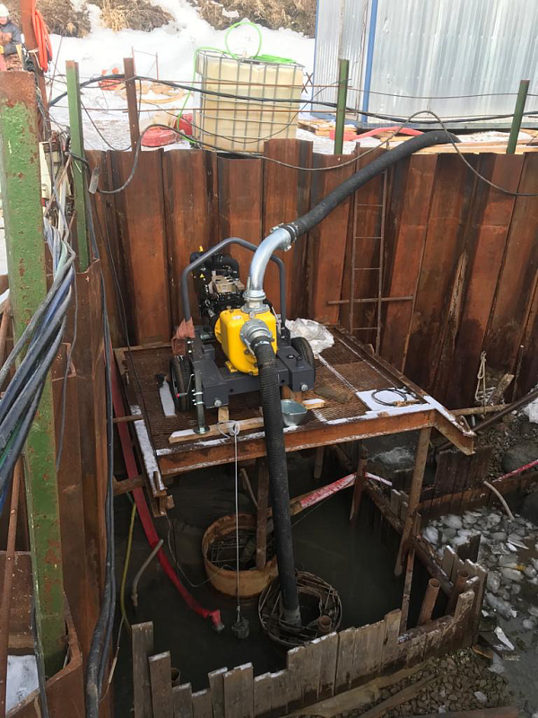 Мотопомпа Atlas Copco (Varisco) откачка ливневых вод