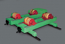 Вращатель с полиуретановыми роликами и колесами для перемещения по рельсам